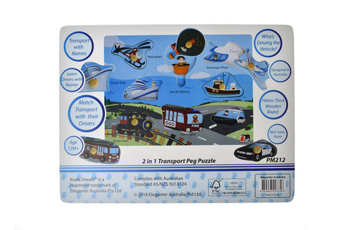 Transport Peg Puzzle Board